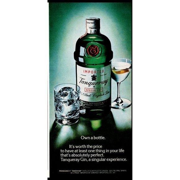 Tanqueray Art 974 Tanqueray Special Dry Gin Bottle Martini Rocks